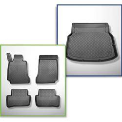 Készlet: TPE autószőnyegek + csomagtértálca a következő autótípushoz: Mercedes-Benz C osztály W204 Coupé (06.2011-09.2014) - Aristar - Guardliner - hátsó ülések nyithatóak; bal beugrás nélkül