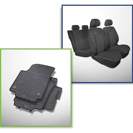 Készlet: autó gumiszőnyeg + méretre vart üléshuzat a következő autótípushoz: Volkswagen up! Hatchback (2011-....) - Elegance - P-1 - második sor - egész kanapé